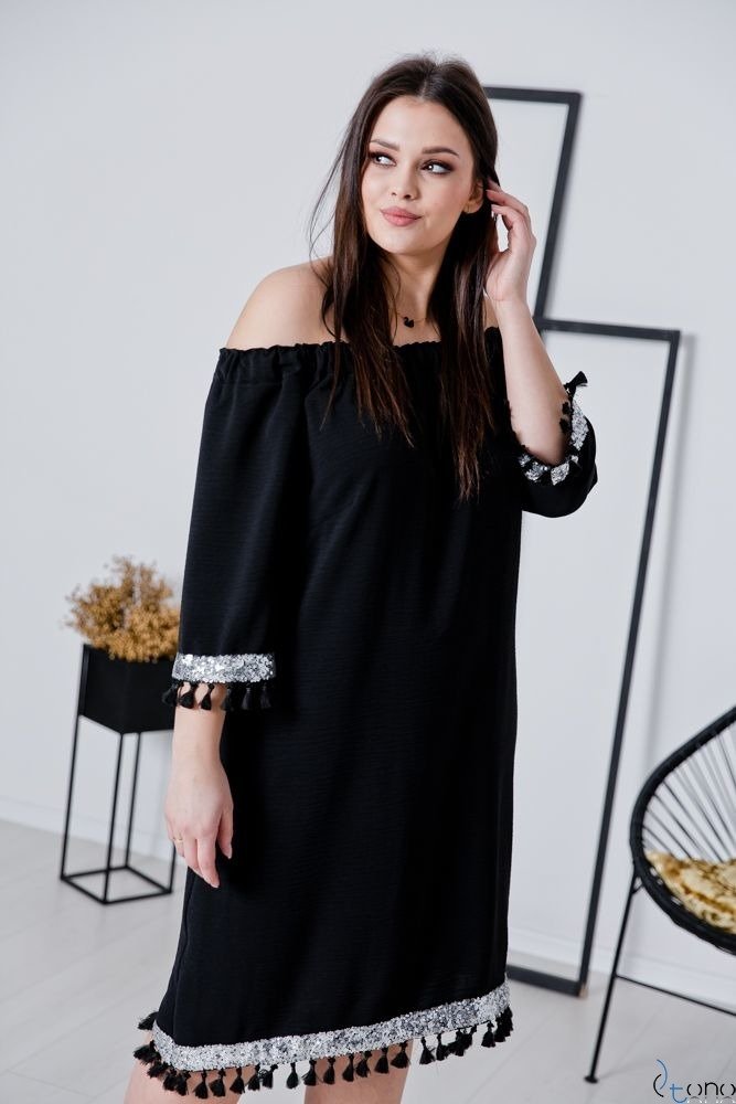  Czarna Sukienka FEREZO Plus Size