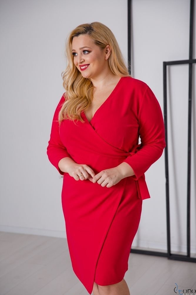  Czerwona Sukienka MALENA Plus Size