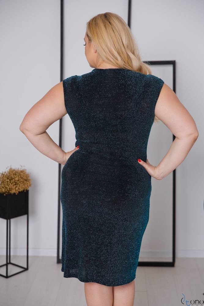 Czarno-turkusowa Sukienka VENGA Plus Size