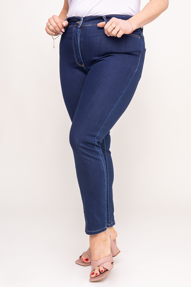 Granatowe Spodnie jeansowe PERVENI