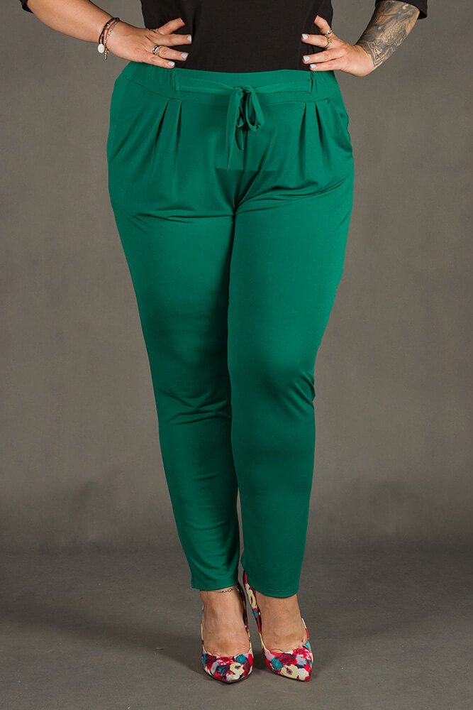 Zielone Spodnie SPOKEY Zwiewne Plus Size