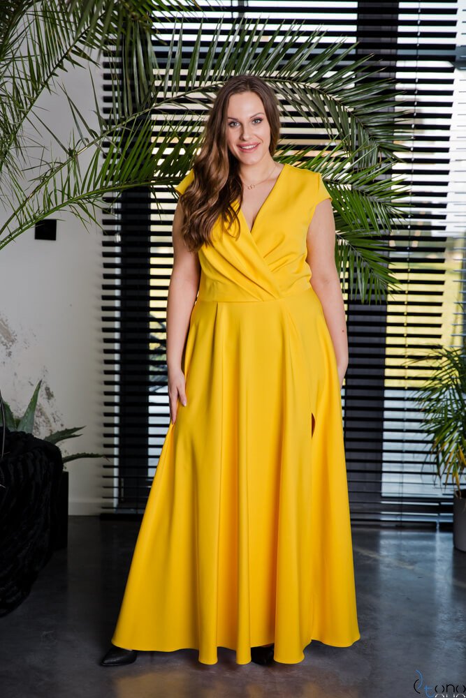 Żółta Sukienka LOREDANA Plus Size