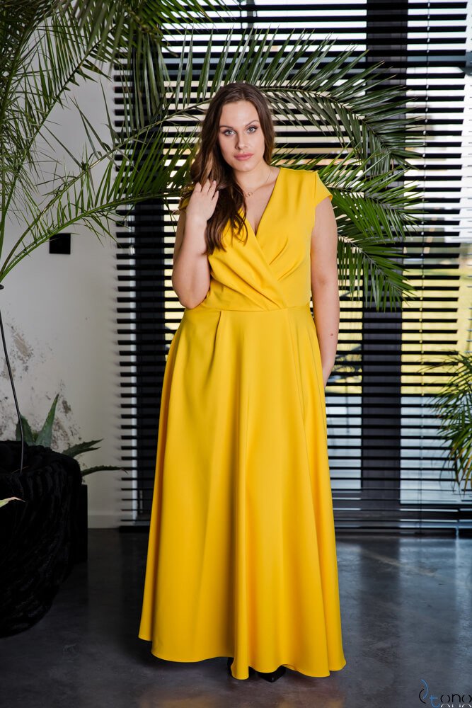 Żółta Sukienka LOREDANA Plus Size